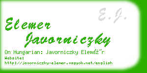 elemer javorniczky business card